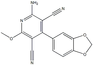 2-amino-4-(1,3-benzodioxol-5-yl)-6-methoxypyridine-3,5-dicarbonitrile 구조식 이미지