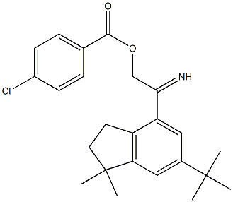6-(tert-butyl)-4-{[(4-chlorobenzoyl)oxy]ethanimidoyl}-1,1-dimethylindane 구조식 이미지