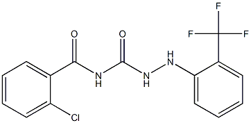 N1-(2-chlorobenzoyl)-2-[2-(trifluoromethyl)phenyl]hydrazine-1-carboxamide 구조식 이미지