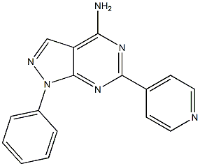 1-phenyl-6-(4-pyridyl)-1H-pyrazolo[3,4-d]pyrimidin-4-amine Structure