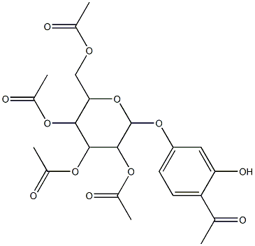 2-(4-acetyl-3-hydroxyphenoxy)-3,5-di(acetyloxy)-6-[(acetyloxy)methyl]tetrahydro-2H-pyran-4-yl acetate 구조식 이미지