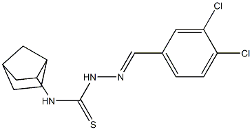 N1-bicyclo[2.2.1]hept-2-yl-2-(3,4-dichlorobenzylidene)hydrazine-1-carbothioamide 구조식 이미지