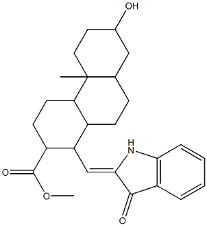 7-hydroxy-2,4b-dimethyl-1-[(3-oxo-2,3-dihydro-1H-2-indolyliden)methyl]perhydro-2-phenanthrenecarboxylic acid 구조식 이미지