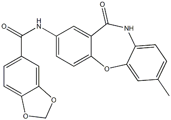 N-(7-methyl-11-oxo-10,11-dihydrodibenzo[b,f][1,4]oxazepin-2-yl)-1,3-benzodioxole-5-carboxamide Structure