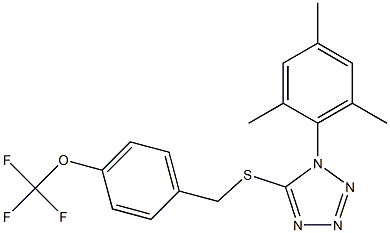 1-mesityl-5-{[4-(trifluoromethoxy)benzyl]thio}-1H-1,2,3,4-tetraazole Structure