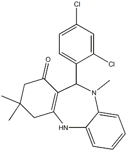 11-(2,4-dichlorophenyl)-3,3,10-trimethyl-2,3,4,5,10,11-hexahydro-1H-dibenzo[b,e][1,4]diazepin-1-one Structure