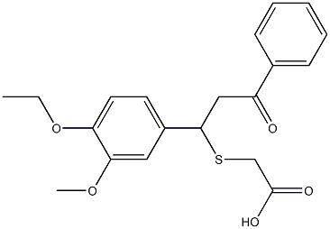 2-{[1-(4-ethoxy-3-methoxyphenyl)-3-oxo-3-phenylpropyl]thio}acetic acid 구조식 이미지