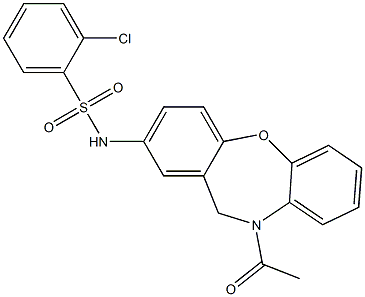N-(10-acetyl-10,11-dihydrodibenzo[b,f][1,4]oxazepin-2-yl)-2-chlorobenzenesulfonamide 구조식 이미지