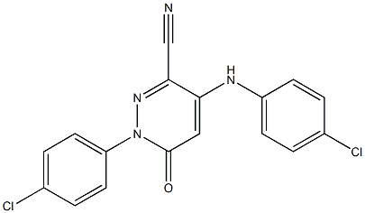 4-(4-chloroanilino)-1-(4-chlorophenyl)-6-oxo-1,6-dihydro-3-pyridazinecarbonitrile 구조식 이미지