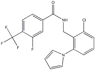 N-[2-chloro-6-(1H-pyrrol-1-yl)benzyl]-3-fluoro-4-(trifluoromethyl)benzenecarboxamide Structure