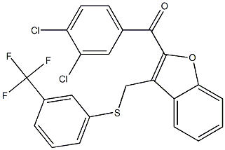 (3,4-dichlorophenyl)[3-({[3-(trifluoromethyl)phenyl]sulfanyl}methyl)-1-benzofuran-2-yl]methanone 구조식 이미지