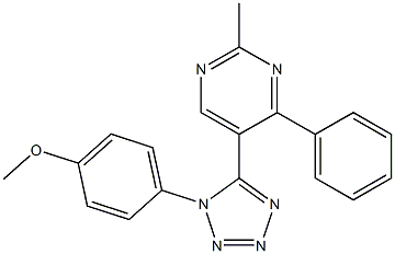 5-[1-(4-methoxyphenyl)-1H-1,2,3,4-tetraazol-5-yl]-2-methyl-4-phenylpyrimidine 구조식 이미지