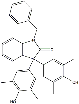 1-benzyl-3,3-di(4-hydroxy-3,5-dimethylphenyl)indolin-2-one 구조식 이미지