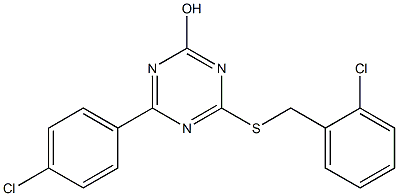 4-[(2-chlorobenzyl)thio]-6-(4-chlorophenyl)-1,3,5-triazin-2-ol Structure