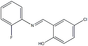 4-chloro-2-{[(2-fluorophenyl)imino]methyl}phenol Structure