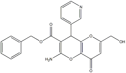 benzyl 2-amino-6-(hydroxymethyl)-8-oxo-4-(3-pyridinyl)-4,8-dihydropyrano[3,2-b]pyran-3-carboxylate Structure