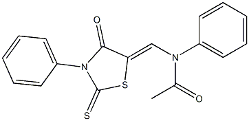 N1-[(4-oxo-3-phenyl-2-thioxo-1,3-thiazolan-5-yliden)methyl]-N1-phenylacetamide Structure