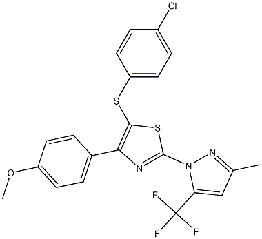 4-{5-[(4-chlorophenyl)sulfanyl]-2-[3-methyl-5-(trifluoromethyl)-1H-pyrazol-1-yl]-1,3-thiazol-4-yl}phenyl methyl ether 구조식 이미지