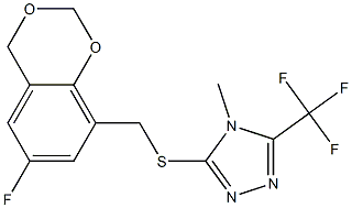 3-{[(6-fluoro-4H-1,3-benzodioxin-8-yl)methyl]thio}-4-methyl-5-(trifluoromethyl)-4H-1,2,4-triazole 구조식 이미지