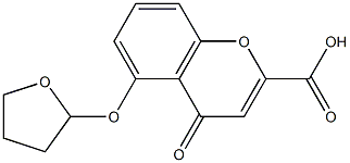 4-oxo-5-(tetrahydrofuran-2-yloxy)-4H-chromene-2-carboxylic acid 구조식 이미지