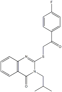 2-{[2-(4-fluorophenyl)-2-oxoethyl]thio}-3-isobutyl-3,4-dihydroquinazolin-4-one Structure