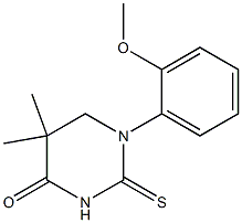 1-(2-methoxyphenyl)-5,5-dimethyl-2-thioxohexahydropyrimidin-4-one Structure