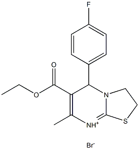 6-(ethoxycarbonyl)-5-(4-fluorophenyl)-7-methyl-2,3-dihydro-5H-[1,3]thiazolo[3,2-a]pyrimidin-8-ium bromide 구조식 이미지