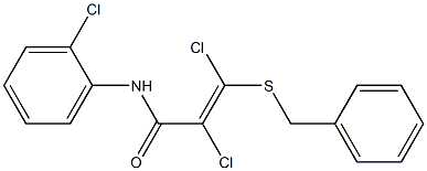 (E)-3-(benzylsulfanyl)-2,3-dichloro-N-(2-chlorophenyl)-2-propenamide Structure