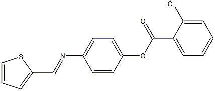 4-{[(E)-2-thienylmethylidene]amino}phenyl 2-chlorobenzenecarboxylate 구조식 이미지