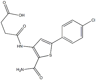 4-{[2-(aminocarbonyl)-5-(4-chlorophenyl)-3-thienyl]amino}-4-oxobutanoic acid Structure