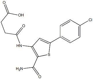 4-{[2-(aminocarbonyl)-5-(4-chlorophenyl)-3-thienyl]amino}-4-oxobutanoic acid 구조식 이미지