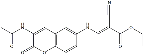 ethyl 3-{[3-(acetylamino)-2-oxo-2H-chromen-6-yl]amino}-2-cyanoacrylate 구조식 이미지