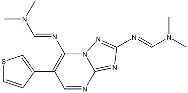 N'-[2-{[(dimethylamino)methylene]amino}-6-(3-thienyl)[1,2,4]triazolo[1,5-a]pyrimidin-7-yl]-N,N-dimethyliminoformamide 구조식 이미지