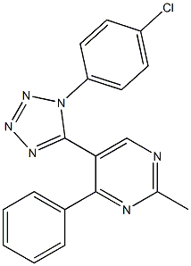 5-[1-(4-chlorophenyl)-1H-1,2,3,4-tetraazol-5-yl]-2-methyl-4-phenylpyrimidine Structure