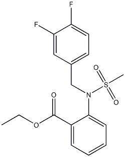 ethyl 2-[(3,4-difluorobenzyl)(methylsulfonyl)amino]benzenecarboxylate Structure