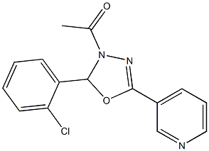 1-[2-(2-chlorophenyl)-5-(3-pyridyl)-2,3-dihydro-1,3,4-oxadiazol-3-yl]ethan-1-one Structure