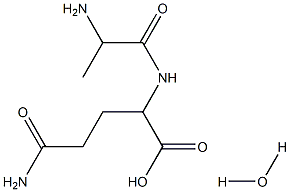 5-amino-2-[(2-aminopropanoyl)amino]-5-oxopentanoic acid hydrate 구조식 이미지