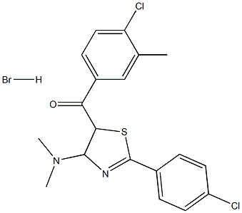 (4-chloro-3-methylphenyl)[2-(4-chlorophenyl)-4-(dimethylamino)-4,5-dihydro-1,3-thiazol-5-yl]methanone hydrobromide Structure