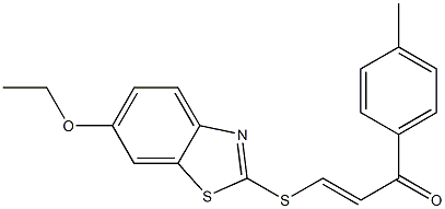 3-[(6-ethoxy-1,3-benzothiazol-2-yl)thio]-1-(4-methylphenyl)prop-2-en-1-one 구조식 이미지