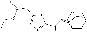 ethyl 2-[2-(2-tricyclo[3.3.1.1~3,7~]dec-2-ylidenhydrazino)-1,3-thiazol-5-yl]acetate 구조식 이미지