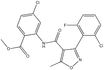 methyl 4-chloro-2-({[3-(2-chloro-6-fluorophenyl)-5-methylisoxazol-4-yl]carbonyl}amino)benzoate 구조식 이미지