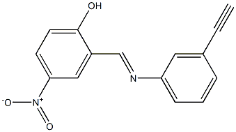 2-{[(3-eth-1-ynylphenyl)imino]methyl}-4-nitrophenol Structure