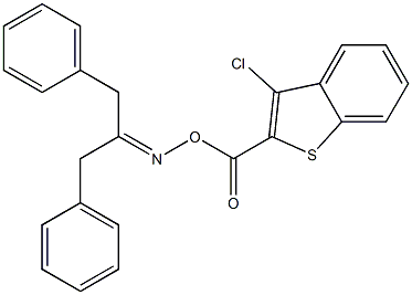 2-({[(1-benzyl-2-phenylethylidene)amino]oxy}carbonyl)-3-chloro-1-benzothiophene 구조식 이미지