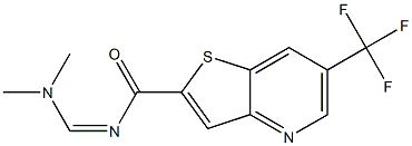 N-[(Z)-(dimethylamino)methylidene]-6-(trifluoromethyl)thieno[3,2-b]pyridine-2-carboxamide 구조식 이미지