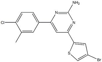 4-(4-bromo-2-thienyl)-6-(4-chloro-3-methylphenyl)pyrimidin-2-amine Structure