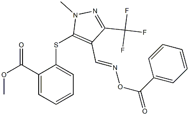 methyl 2-{[4-{[(benzoyloxy)imino]methyl}-1-methyl-3-(trifluoromethyl)-1H-pyrazol-5-yl]sulfanyl}benzenecarboxylate Structure