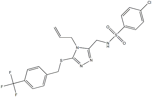 N-[(4-allyl-5-{[4-(trifluoromethyl)benzyl]sulfanyl}-4H-1,2,4-triazol-3-yl)methyl]-4-chlorobenzenesulfonamide Structure