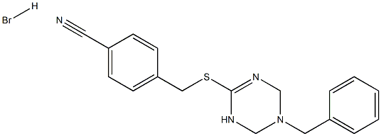 4-{[(5-benzyl-1,4,5,6-tetrahydro-1,3,5-triazin-2-yl)thio]methyl}benzonitrile hydrobromide 구조식 이미지