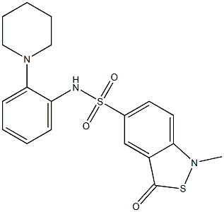 N5-(2-piperidinophenyl)-1-methyl-3-oxo-1,3-dihydrobenzo[c]isothiazole-5-sulfonamide Structure