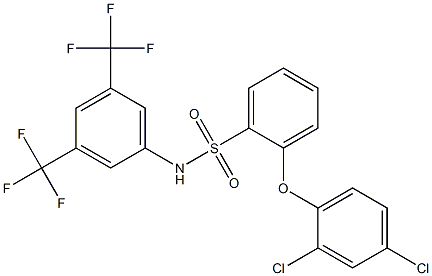 N1-[3,5-di(trifluoromethyl)phenyl]-2-(2,4-dichlorophenoxy)benzene-1-sulfonamide 구조식 이미지